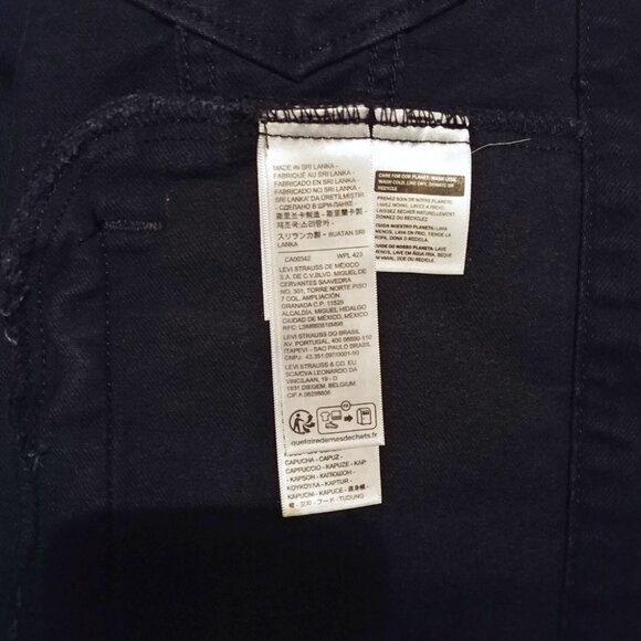 Levi's Black Hybrid Denim Hoodie Original Trucker Jacket Size XL - Picture 8 of 14